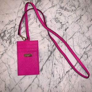Kate Spade Pink Lanyard Card Holder